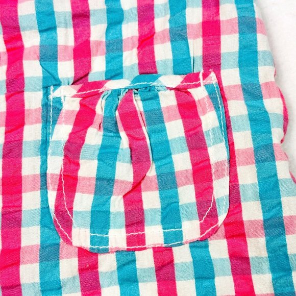 OshKosh B'Gosh Pink & Blue Check Bubble Romper 24M - NWT - Picture 6 of 11
